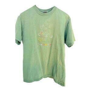 Vintage Mickey Mouse Embroidered T-Shirt Green